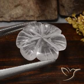 Cuarzo rosa Blanco natural de 6.26 ct, Corte Flor, Transparente