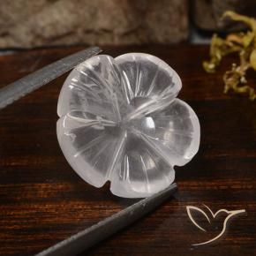 Cuarzo rosa Blanco natural de 6.31 ct, Corte Flor, Transparente