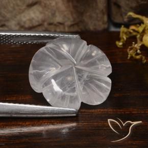 Cuarzo rosa Blanco natural de 6.31 ct, Corte Flor, Transparente