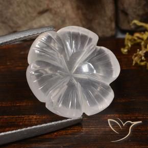 Cuarzo rosa Blanco natural de 10.15 ct, Corte Flor, Transparente