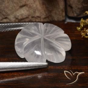 Cuarzo rosa Blanco natural de 10.15 ct, Corte Flor, Transparente