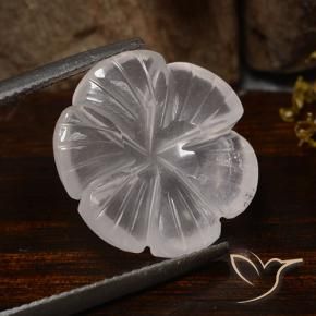 Cuarzo rosa Blanco natural de 10.45 ct, Corte Flor, Transparente