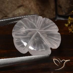 Cuarzo rosa Blanco natural de 10.45 ct, Corte Flor, Transparente