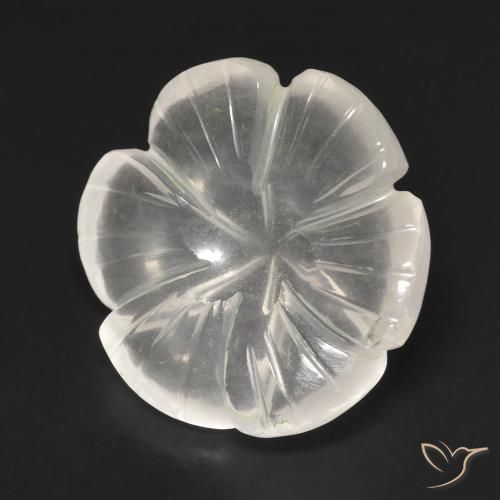 Cuarzo rosa Rosado muy claro natural de 10.91 ct, Corte Flor, Transparente