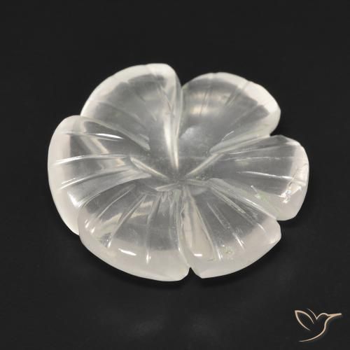 Cuarzo rosa Rosado muy claro natural de 10.91 ct, Corte Flor, Transparente