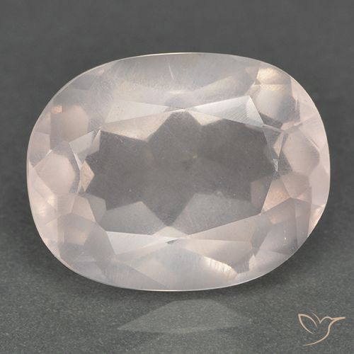 6.35ct Natural Rosado claro medio Cuarzo rosa, Ovalada, Transparente