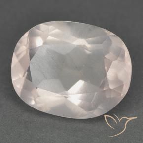 Cuarzo rosa Rosado claro medio natural de 6.35 ct, Ovalada, Transparente