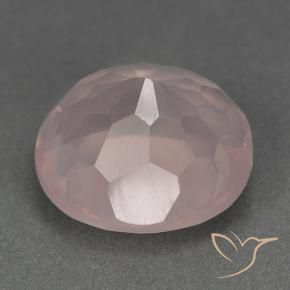 Cuarzo rosa Rosado medio natural de 11.37 ct, Ovalada, Transparente