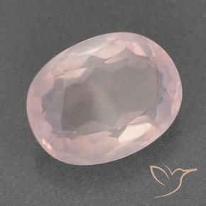 Cuarzo rosa Rosado coral natural de 10.79 ct, Ovalada, Transparente