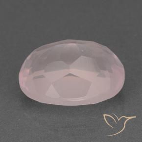 Cuarzo rosa Rosado coral natural de 10.79 ct, Ovalada, Transparente