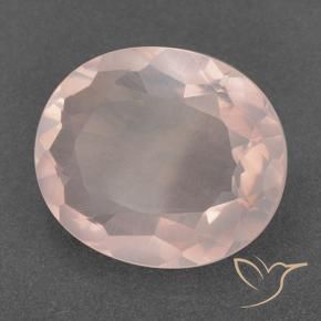 Cuarzo rosa Rosa rosado natural de 13.18 ct, Ovalada, Transparente
