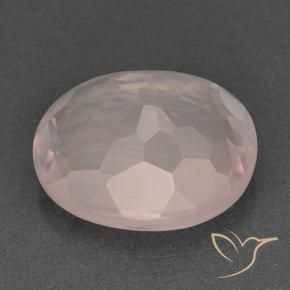 Cuarzo rosa Rosa rosado natural de 13.18 ct, Ovalada, Transparente