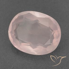 Cuarzo rosa Rosado coral natural de 11.99 ct, Ovalada, Transparente