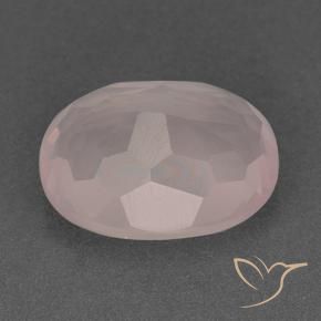 Cuarzo rosa Rosado coral natural de 11.99 ct, Ovalada, Transparente