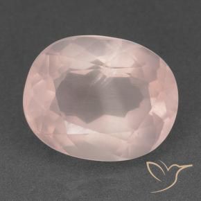 Cuarzo rosa Rosado claro natural de 15.81 ct, Ovalada, Transparente