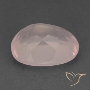 Cuarzo rosa Rosado claro natural de 15.81 ct, Ovalada, Transparente