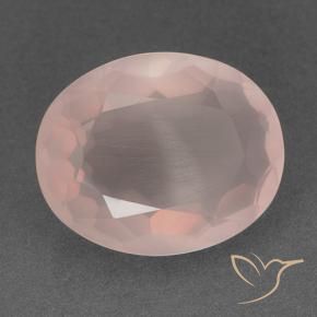 Cuarzo rosa Rosado coral claro natural de 18.51 ct, Ovalada, Transparente