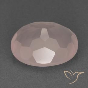 Cuarzo rosa Rosado coral claro natural de 18.51 ct, Ovalada, Transparente