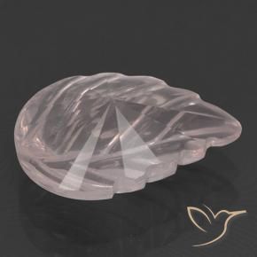 Cuarzo Rosa Rosado coral claro natural de 2.62 ct, Corte Flor, Transparente