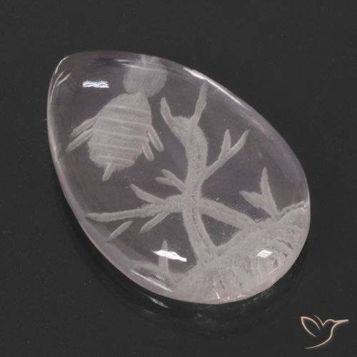 10.10ct Natural Rosado claro Cuarzo rosa, En forma de pera, Transparente