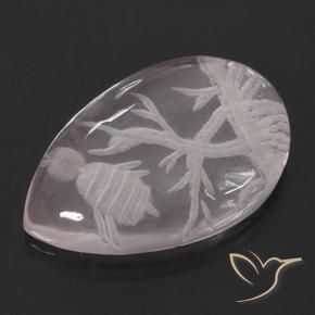 Cuarzo rosa Rosado claro natural de 10.10 ct, En forma de pera, Transparente