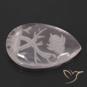 Cuarzo rosa Rosado claro natural de 10.10 ct, En forma de pera, Transparente