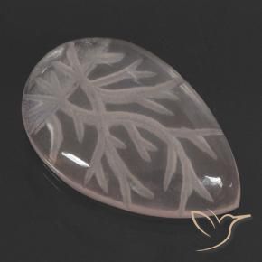 Cuarzo rosa Rosado coral claro natural de 9.58 ct, En forma de pera, Transparente