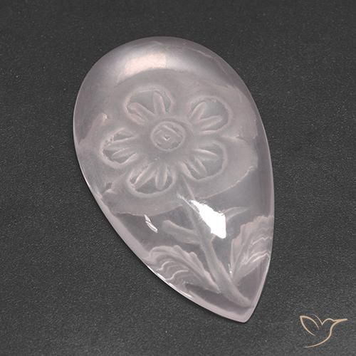 Cuarzo rosa Rosado muy claro natural de 13.62 ct, En forma de pera, Transparente