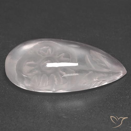 Cuarzo rosa Rosado muy claro natural de 13.62 ct, En forma de pera, Transparente