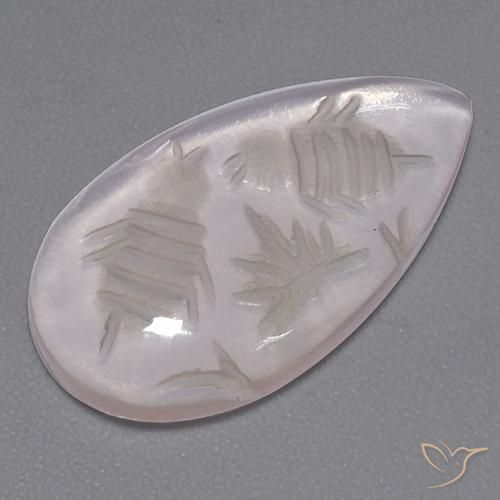 Cuarzo rosa Blanco natural de 6.13 ct, En forma de pera, Transparente