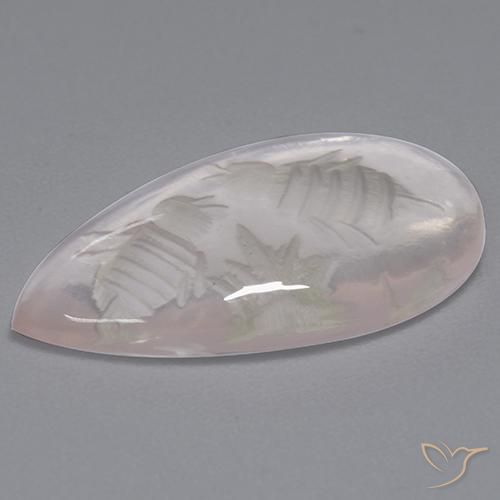 Cuarzo rosa Blanco natural de 6.13 ct, En forma de pera, Transparente