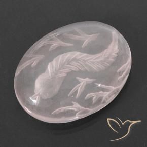 Cuarzo rosa Rosado claro natural de 16.91 ct, Ovalada, Transparente
