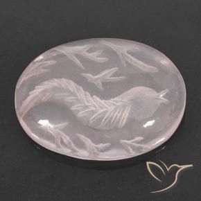 Cuarzo rosa Rosado claro natural de 16.91 ct, Ovalada, Transparente