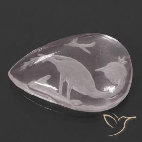 Cuarzo rosa Rosado claro natural de 9.73 ct, En forma de pera, Transparente