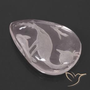 Cuarzo rosa Rosado claro natural de 9.73 ct, En forma de pera, Transparente