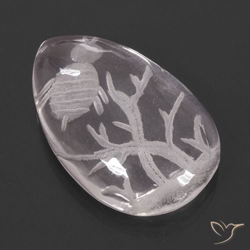9.26ct Natural Sin Color Cuarzo rosa, En forma de pera, Transparente
