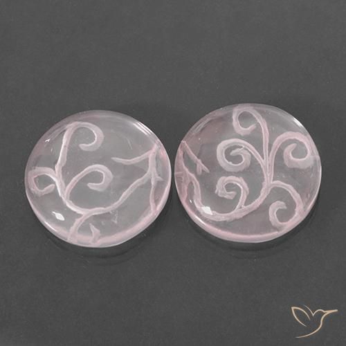 Gemas de Cuarzo rosa Rosado claro natural de 18.75 ct, Redondo, Transparente