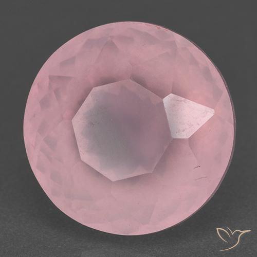 Cuarzo rosa Rosado medio natural de 11.73 ct, Redondo, Translúcido
