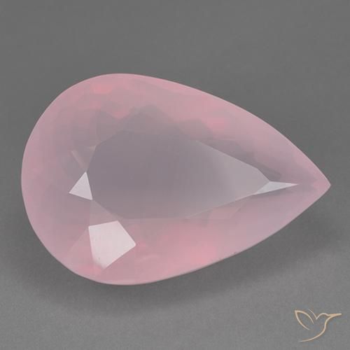 Cuarzo rosa Rosa rosado natural de 98.09 ct, En forma de pera, Transparente