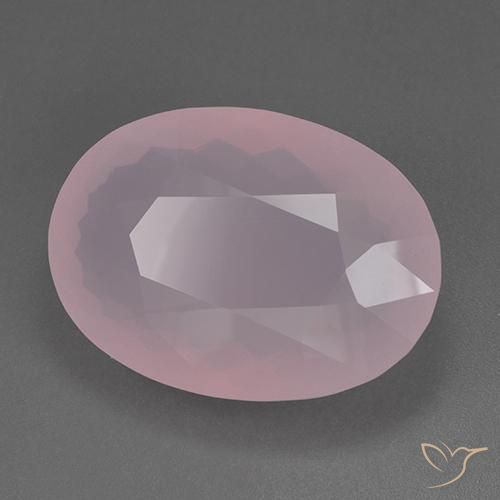 Cuarzo rosa Rosa rosado natural de 80.59 ct, Ovalada, Transparente