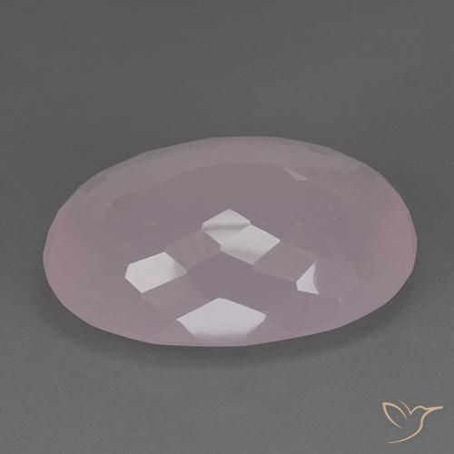 Cuarzo rosa Rosa rosado natural de 80.59 ct, Ovalada, Transparente