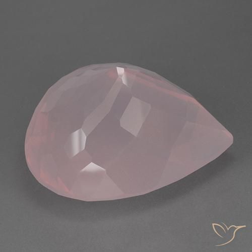 Cuarzo rosa Rosado claro natural de 83.50 ct, En forma de pera, Transparente