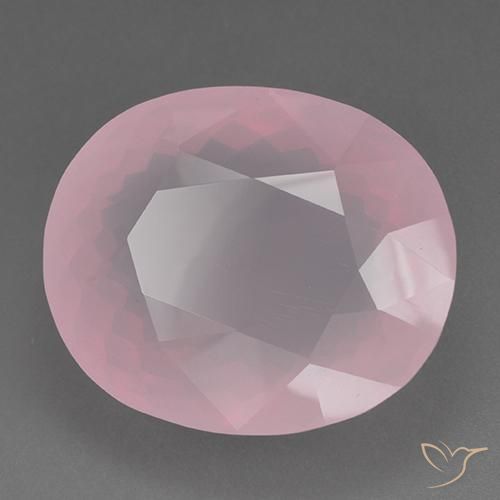 Cuarzo rosa Rosado rosa medio natural de 89.42 ct, Ovalada, Transparente