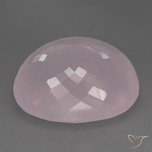 Cuarzo rosa Rosado rosa medio natural de 89.42 ct, Ovalada, Transparente