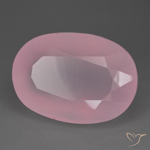 Cuarzo rosa Rosado oscuro medio natural de 112.60 ct, Ovalada, Transparente
