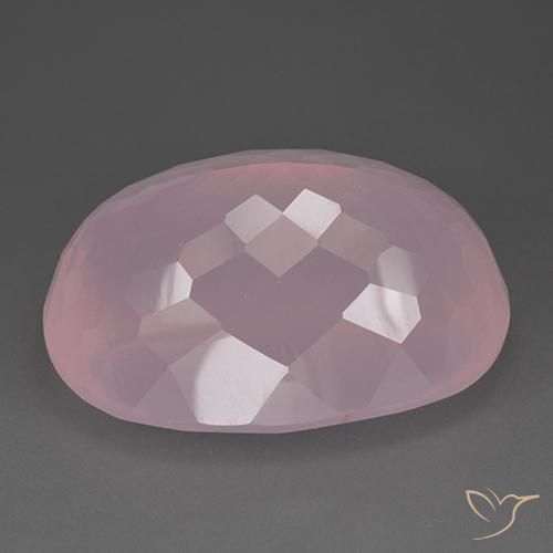 Cuarzo rosa Rosado oscuro medio natural de 112.60 ct, Ovalada, Transparente