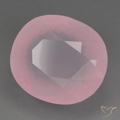 Cuarzo rosa Rosado rosa medio natural de 82.87 ct, Ovalada, Transparente