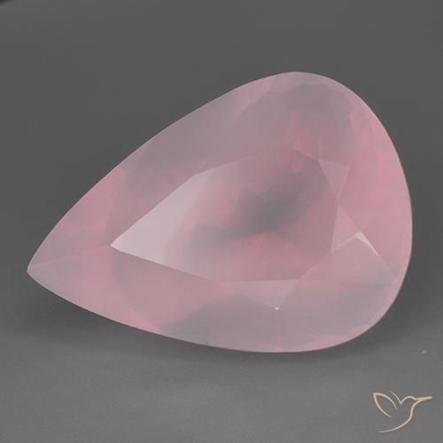 Cuarzo rosa Rosado rosa medio natural de 76.69 ct, En forma de pera, Transparente