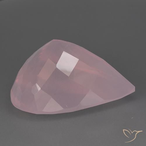 Cuarzo rosa Rosado rosa medio natural de 76.69 ct, En forma de pera, Transparente