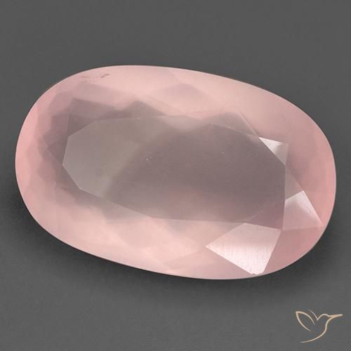 Cuarzo rosa Rosado medio natural de 55.44 ct, Ovalada, Transparente